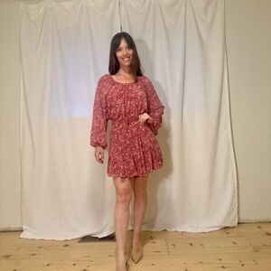 Forever 21 Pink Bishop Sleeve Sundress